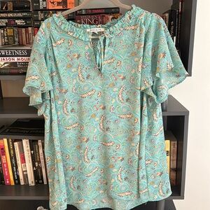 2x Rose & Olive blouse with flutter sleeves